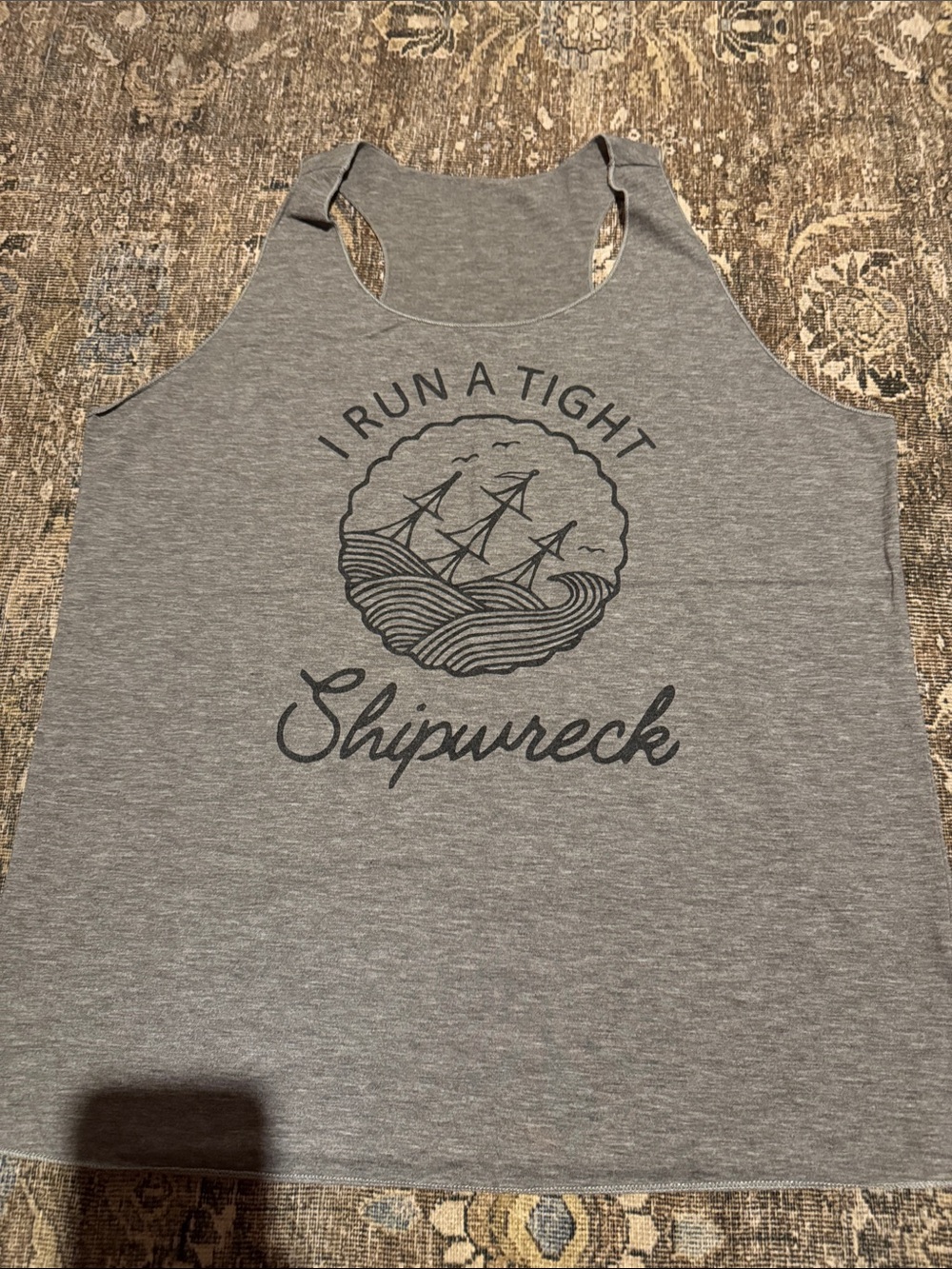 Gray Women's 'Shipwreck' Graphic Tank Top - XL